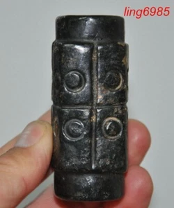 China Cultura Hongshan Antiguo Jade Tallado Fengshui Suerte Jade Cong Yu Cong Estatua - Imagen 1 de 6