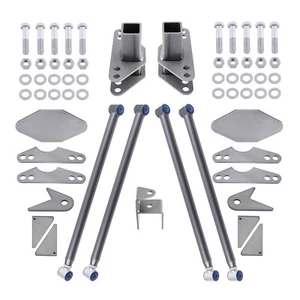 4 Link Suspension Kit & 1 Pieces Pan Hard Bar Weld-On Axle Mount Frame Mounts - Picture 1 of 12