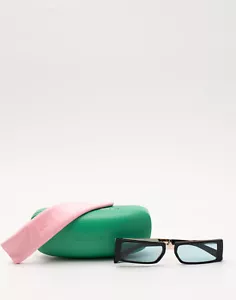 RRP€180 EMILIO PUCCI Narrow Rectangle Sunglasses Tinted Lenses Logo Engraved - Imagen 1 de 10