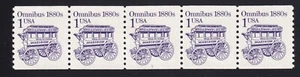 2225 Transportation Issue – 1c "Omnibus 1880s" PNC5 Plate # 1 Dull Gum MNH - Picture 1 of 2