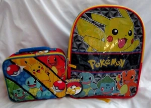 Pokemon Pikachu Multi Character 16" Backpack&9.5" Insulated Pokemon Lunchbox-New - Picture 1 of 4