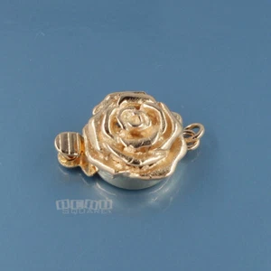 Cierre de caja de oro rosa de 12 mm (11,5 mm) de plata de ley con anillos cerrados #44024 - Imagen 1 de 3