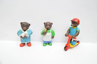 Jouet lot 3 figurines petit ours brun trotinette  pvc daniele bour BAYARD - Photo 1/4