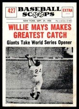 1961 Nu-Card Scoops Baseball Willie Mays San Francisco Giants #427 EX-MT