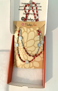 Penelope Ann Burning Love Silver Red Beaded Double Strand Necklace 25-28” Adj. - Picture 1 of 12