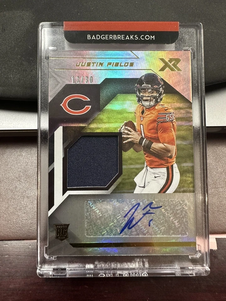 2021 Panini Xr Football Justin Fields Auto 13/30 - Image 1 of 2