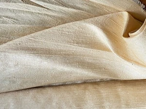 2 Yds Vintage High End Decorator Handwoven Buttery Silk Shantung Yardage  WW220 - Picture 1 of 4