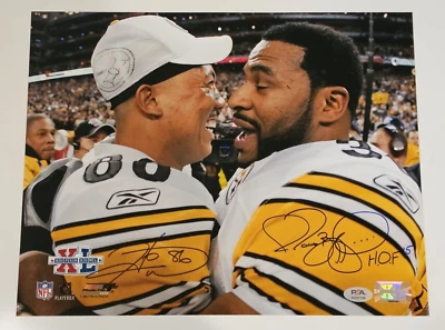 HINES WARD & JEROME BETTIS Assinado SUPER BOWL XL 11x14 Foto-STEELERS-PSA - Imagem 1 de 3