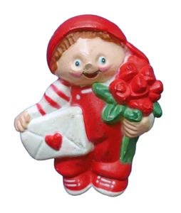 Easter Unlimited PIN Valentines Vintage BOY Heart CARD ROSES Love LETTER AS IS - Picture 1 of 2