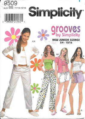 Uncut Simplicity Sewing Pattern 9509 Juniors Loungewear Pants Shorts 11/12-15/16 - Image 1 of 2