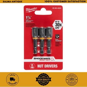 Shockwave Magnetic Nut Driver Bit 5/16" X 1-7/8" Impact Drill Strong (3-Pack) - Picture 1 of 10