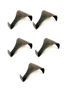 5 X ANTIQUE Brass Picture Rail Hanging Hooks Moulding Frame Dado - Picture 1 of 1