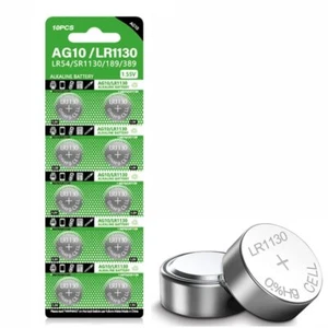 10pcs AG10 Button Cell Batteries LR1130 Button Cell Battery 1.5V 1130 Battery... - Picture 1 of 6