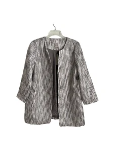Chicos Travelers 2 Gray Shimmer Textured Lurex Jacket NEW Womens Size Large - Picture 1 of 8