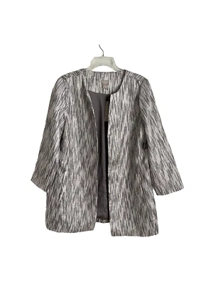 Chicos Travelers 2 Gray Shimmer Textured Lurex Jacket NEW Womens Size Large - Image 1 of 4