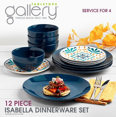 Tabletops Gallery 12pc Isabella Dinnerware Se...