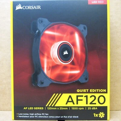 Corsair AF120 (120mm) Quiet Edition Case Fan (New-In-The-Box) with Red LEDs - Image 1 of 4