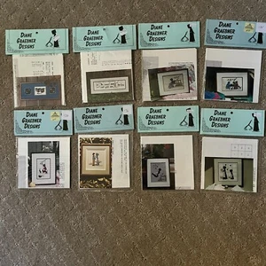 Lot of 8 Vintage Diane Graebner Designs Cross Stitch Patterns Amish Quilts Cats - Picture 1 of 9