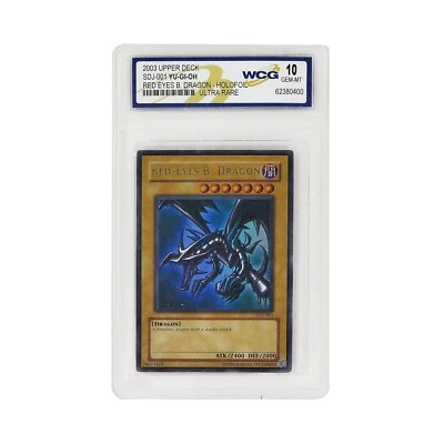 Yu-Gi-Oh Red-Eyes Black Dragon Card 2003 SDJ #001 - WCG 10 GEM MT  - Image 1 of 4