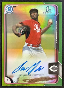 2015 Bowman Chrome Amir Garrett 1st Bowman Auto GREEN /99 Reds Royals Autograph