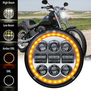 5-3/4" 5.75" inch LED Projector Headlight Halo DRL for Softail Dyna Super Glide - Picture 1 of 10
