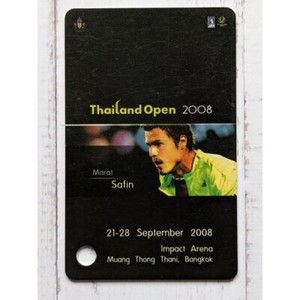 Tennis Ticket Card Marat Safin Photo ATP Thailand Open 2008 Impact Arena Used
