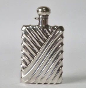 Frasco de cadera elegante antiguo victoriano chapado en plata/metal blanco de 1800 - Imagen 1 de 13