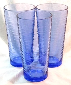 Drei (3) Libbey Blue 6,75" große 20 Unzen Becher - wie besehen - Bild 1 von 5