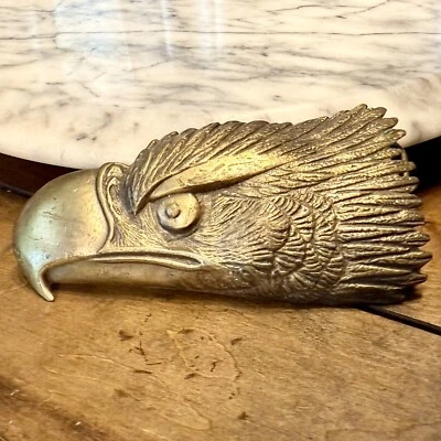VTG 70s 1970s Brass Large 5” Bald Eagle Head Bird Belt Buckle Hawk Raptor - Image 1 of 4