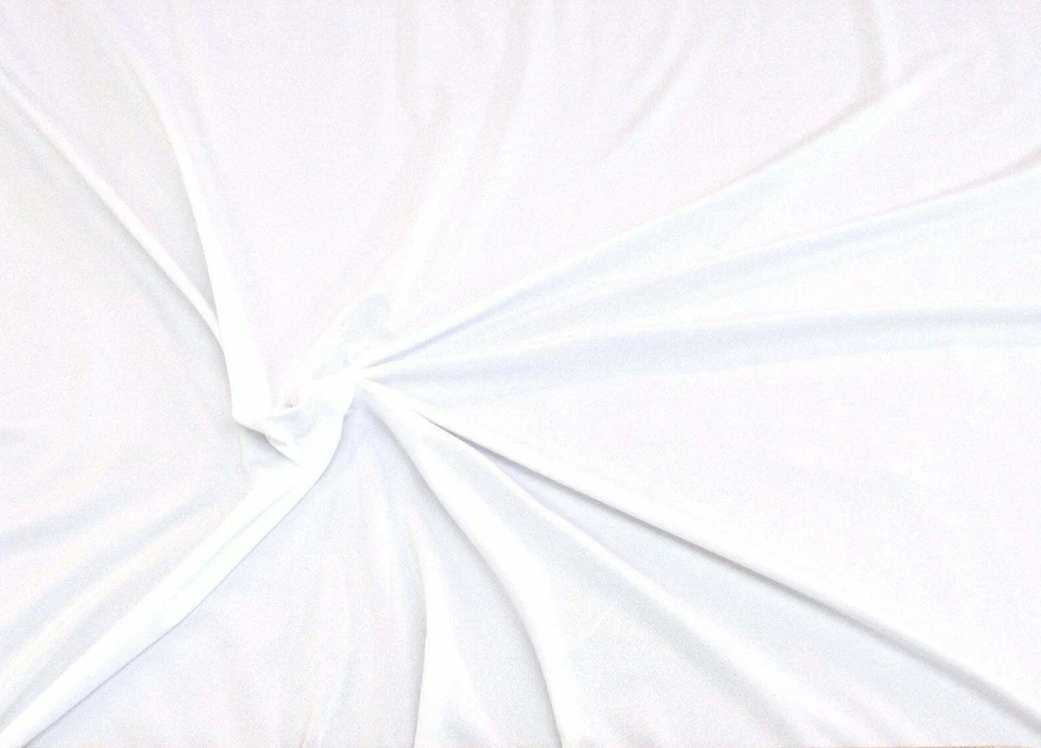 Fabric Light Weight Polyester Spandex 4 way stretch White LY785 - Image 1 of 1