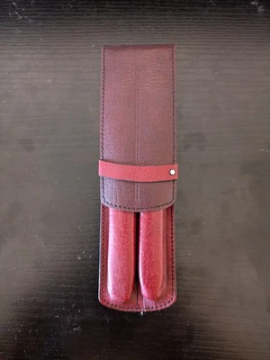 D1 Bordeaux Leather Montblanc 2 Pen Case - Image 1 of 4