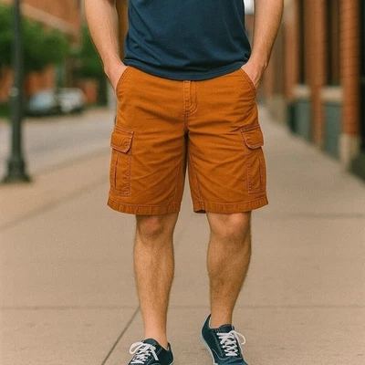 Pantalones Cortos Tommy Bahama Relax Carga Informales Cómodos Naranja Talla 32 Foto 1 de 4