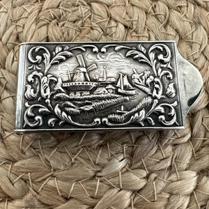 Vintage Dutch Silver Plated Money Clip - Picture 1 of 6