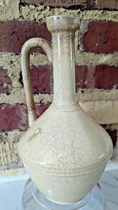 Very Cool Antique Ceramic  Pitcher w/ Spout Applied Handle 9 1/2" x 6" - Picture 1 of 10