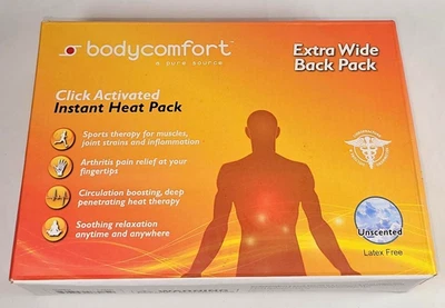 Body Comfort Re-usable Heat Pack Extra Wide Back Pack Click activated Instant - Image 1 of 4