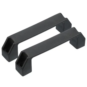 2 Pcs Plastic Pull Handles 150mm Hole Centers Square Drawer Pulls Black - Picture 1 of 8