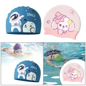 Kinder Badekappe für lange und kurze Haare Duschhaube zum Surfen Sommerpool - Picture 1 of 12