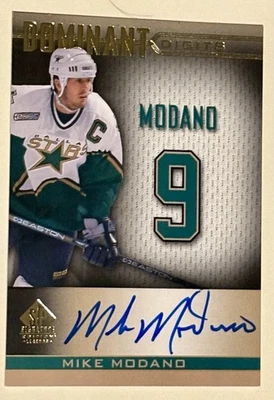 2020 SP Signature Edition Legends Dominant Digits Gold Foil Mike Modano Auto HOF - Image 1 of 2