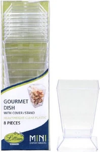 Lillian Tablesettings Mini Gourmet Dish-6 oz | Clear | Pack of 8 Plastic... - Picture 1 of 4