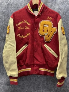 Vintage 1980s DeLong Varsity Letterman Jacket Ocean View Water Polo 42 - Picture 1 of 16