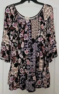 Style & Co donna NUOVO blusa/top più maglione mezza manica stampato 3X nuovo con etichette NB348 - Foto 1 di 11