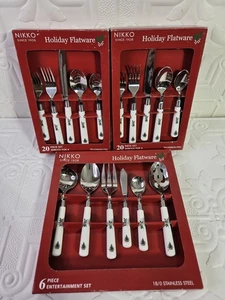 Juego de cubiertos Nikko Holiday 18/0 46 piezas de entretenimiento árbol de Navidad NUEVO - Imagen 1 de 12