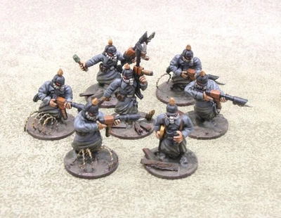 28mm Victorian Sci Fi metal PRUSSIAN INFANTRY x7 Well Painted Pulp 34306 - Image 1 of 3
