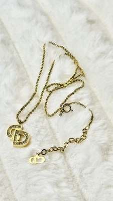 Collar colgante Christian Dior vintage de cristal con logotipo de CD Foto 1 de 4