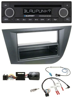 Blaupunkt Lenkrad Bluetooth DAB CD USB Autoradio für Seat Leon 2005-2010 schwarz - Bild 1 von 4