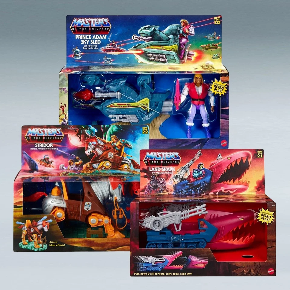 Trineo Prince Adam Sky Stridor Land Shark Masters of the Universe Origins MOTU Foto 1 de 4