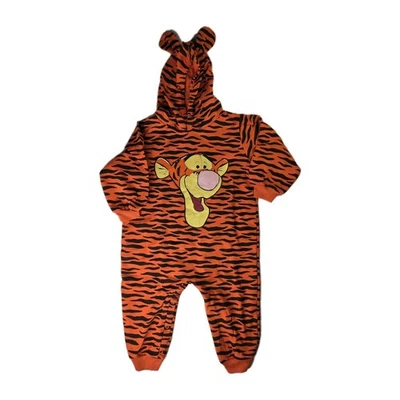VINTAGE Winnie The Pooh TIGGER All Over Print ROMPER Hooded Ears 2T-3T (L) NWOT  - Image 1 of 4