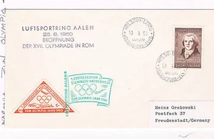 1960. Finlandia a Alemania. Sobre con sello de Finlandia y viñeta Olimpiada Roma - Imagen 1 de 1