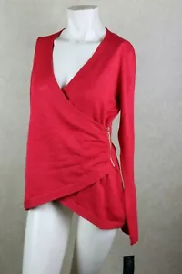 Thalia Sodi New Womens Bell-Sleeve Wrap Sweater Lipstick Red Size S NWT R12C1 - Picture 1 of 4