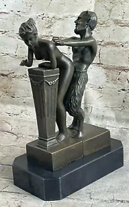 Scultura diavolo satiro demone erotico austriaco bronzo statuina vintage arte mitica - Foto 1 di 7